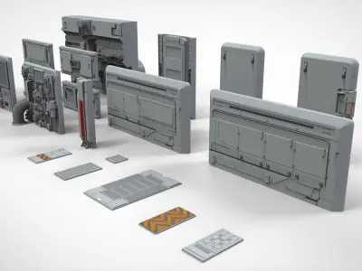 sci-fi Architecture kitbash 8 3D model