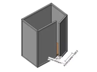 Shower cubicle side entrance CINCO 3D model