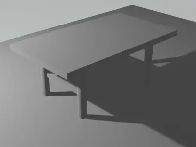 wooden table and carpet or rug 3D model