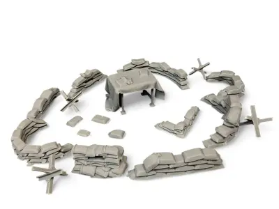 Sandbag Barriers 3D print model