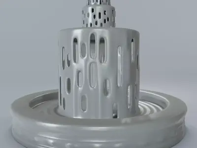 Fountain with holes in it 3D print model