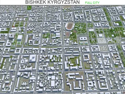 Bishkek Kyrgyzstan 40km Low-poly 3D model