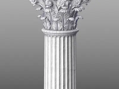 Corinthian Column Low-poly 3D model
