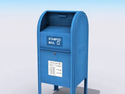 Mail Box Low-poly 3D model