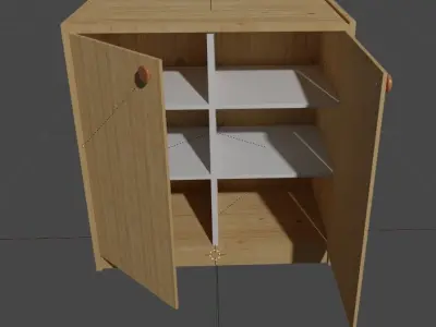 Clothing cabinet with double doors 3D model