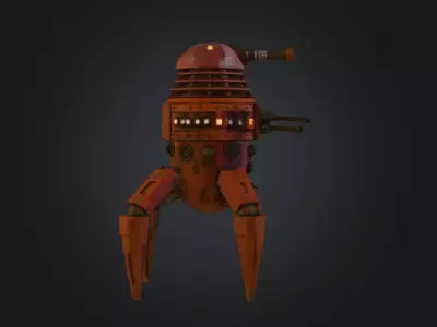 Steampunk Sentinel Low-poly 3D model