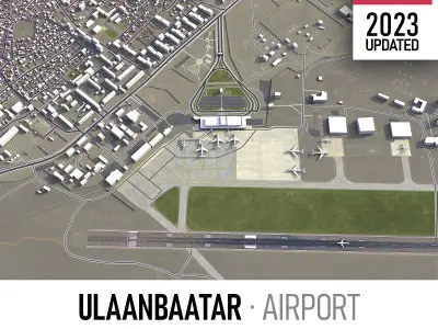  Ulaanbaatar Airport  Low-poly 3D model