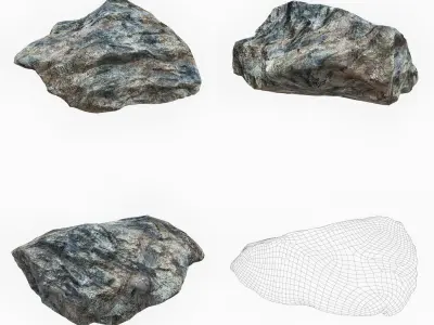 Cliff Rock Collection Low-poly 3D model