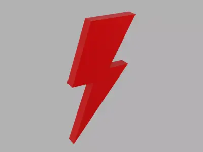 Lightning Icon Low-poly 3D model