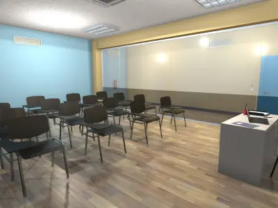 Language school Low-poly 3D model