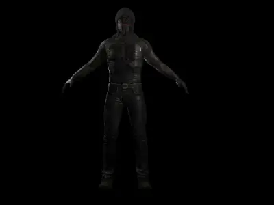 Cyberpunk Soldier Low-poly 3D model