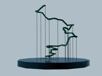 Water slide Low-poly 3D model