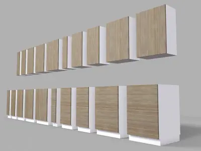 Kitchen Cabinet Collection Low-poly 3D model