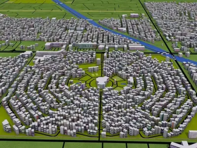 Phoenix City USA Low-poly 3D model