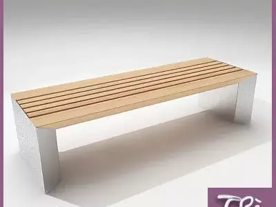 BENCH STEEL WOODEN 3D model