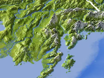 Alaska High resolution 3D relief maps 3D model