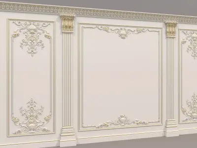 Wall Molding in Classic French style 38 3D model