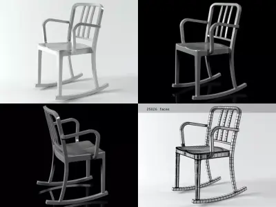 Heritage Rocking Armchair 3D model