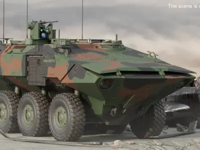  US Amphibious Combat Vehicle ACV Rigged for Maya 