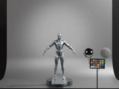 Silver Surfer Low-poly 3D model