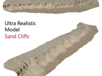 Sand Cliffs Low-poly 3D model