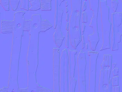 Cartoon Forest Fence Low-poly 3D model