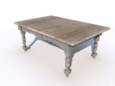 Dining Old Table 4 PBR Low-poly 3D model