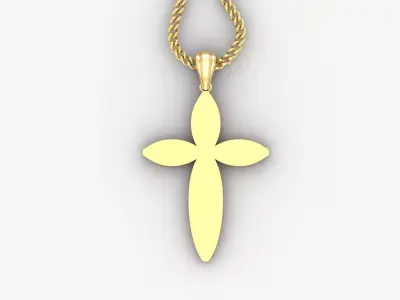 Light Gold 18K Cross Pendant 1CP088 3D print model purchase