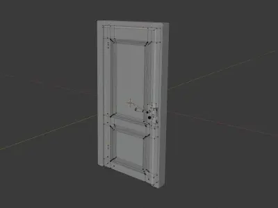 Wooden Door - low poly model Low-poly 3D model