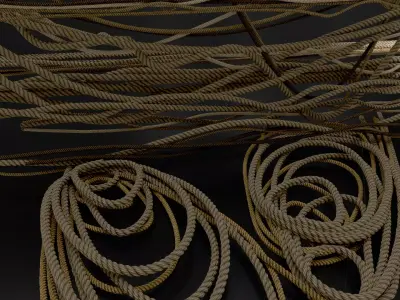 Rope Set Low-poly 3D model