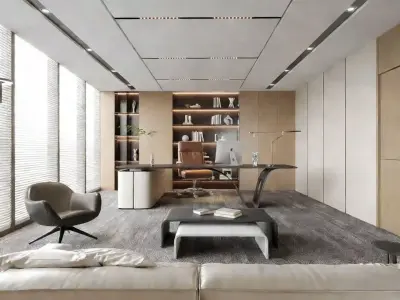 Modern Minimalist Office 3D model