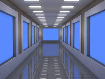 Sci Fi Corridor  Low-poly 3D model