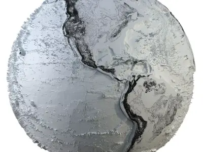 Earth Contours Map Globe  Low-poly 3D model