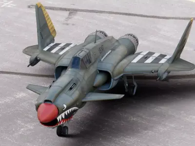  Viper P-40J Jet Fighter Concept Aircraft 3D model