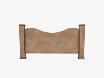 Medieval Half Bed V02 Low-poly 3D model