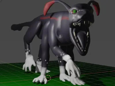 Baby Viperwolf  Low-poly 3D model