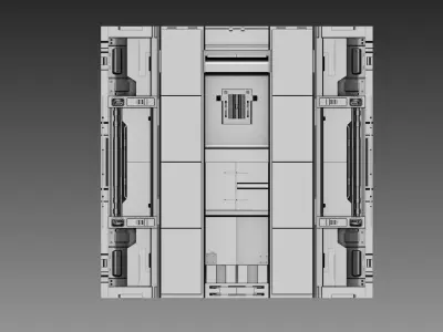 3d Sci-Fi Panel Module Low-poly 3D model