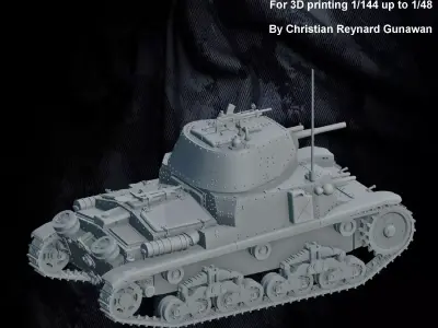 WWII Italy Carro Armato M13 40 light tank 3D print model