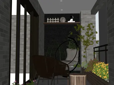 Balcony 3D model 3D model purchase