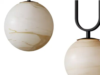 Alabaster Ball Pendant Lamp  Low-poly 3D model