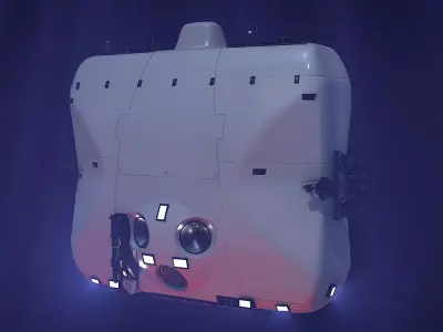 Deep Sea Submarine Low-poly 3D model