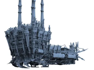 Fantasy Pirate Ship hull base 5 3D model