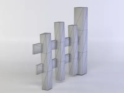 Fence segment Low-poly 3D model