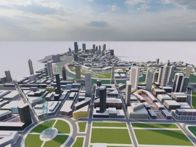 modern city- urban 3D model shop