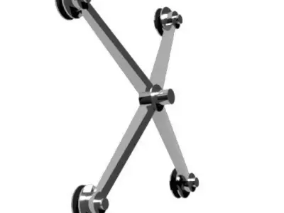 STAINLESS STEEL GLASS CLAMP SPIDER BRACKET Low-poly 3D model