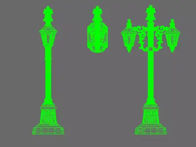 Grim Dark Americana Street Lamps 3D print model