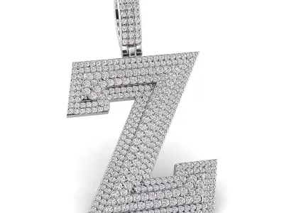 Alphabet Latter Z Diamond Pendent 3D print model