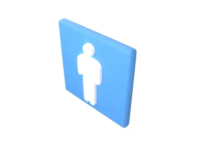 Boy Washroom Icon v1 001 Low-poly 3D model