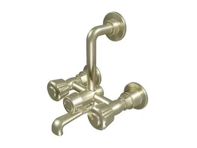Classic Brass Shower Faucet Low-poly 3D model
