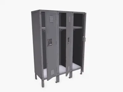 Old Metal Locker Low-poly PBR Low-poly 3D model